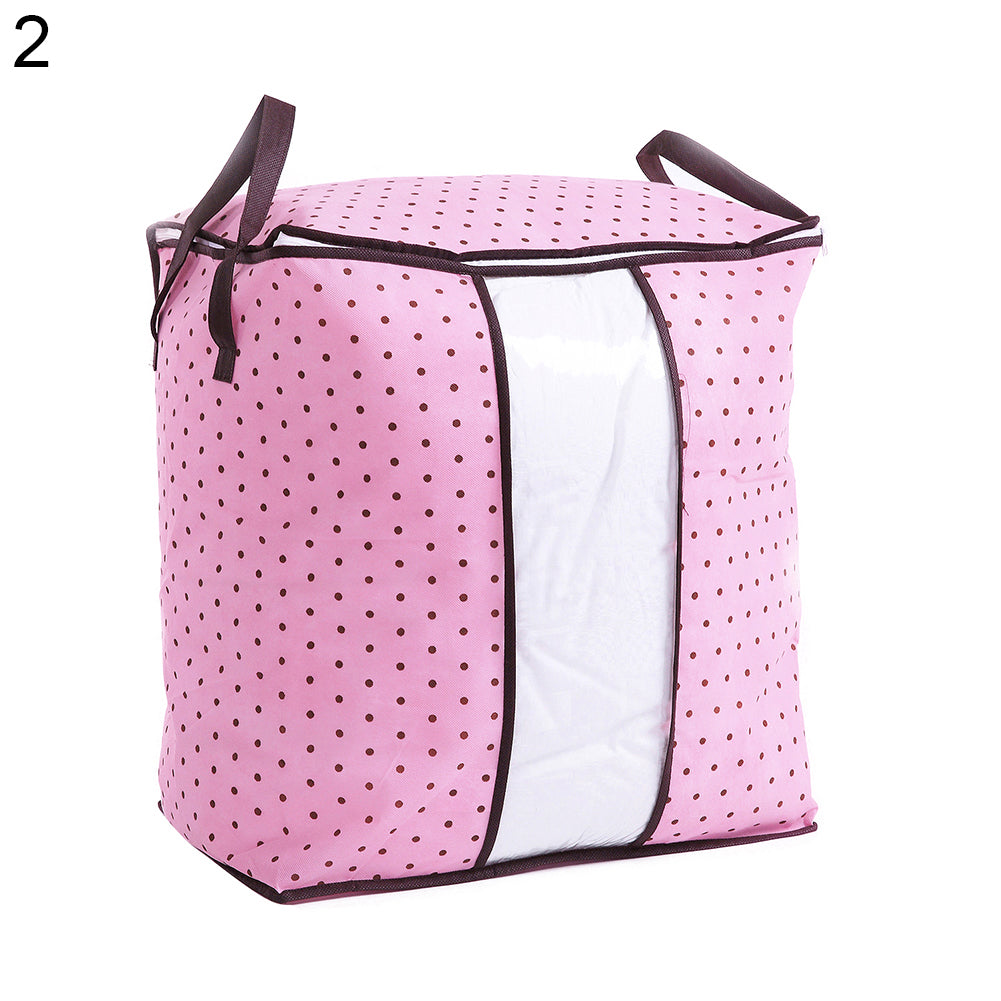 Non-Woven Fabric Clothes Quilt Bedding Zipper Storage Bag Holder Pouch Organizer