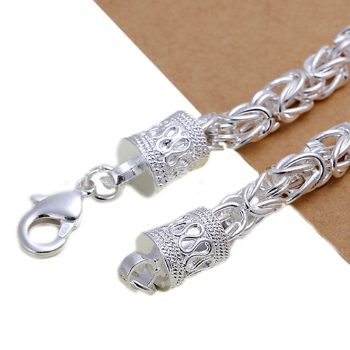 Women Fashion Simple Design Silver Plated Charm Jewelry Chain Bangle Bracelet
