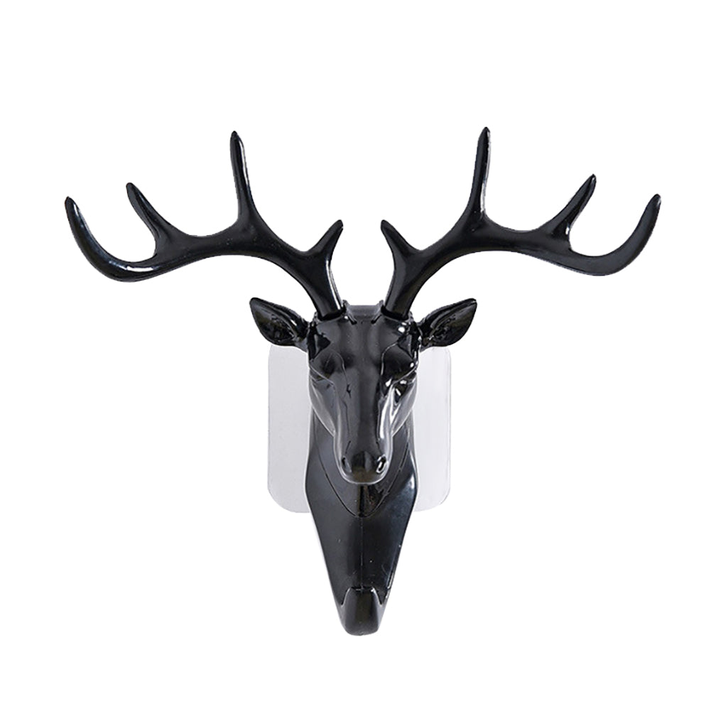 Fashion Deer Head Antlers Self Adhesive Keys Hat Holder Wall Door Hook Hanger