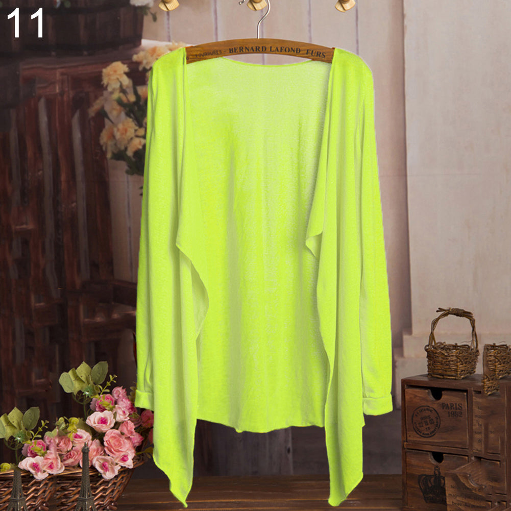 Women Fashion Summer Beach Sunscreen Casual Long Sleeve Cardigan Shawl Coat