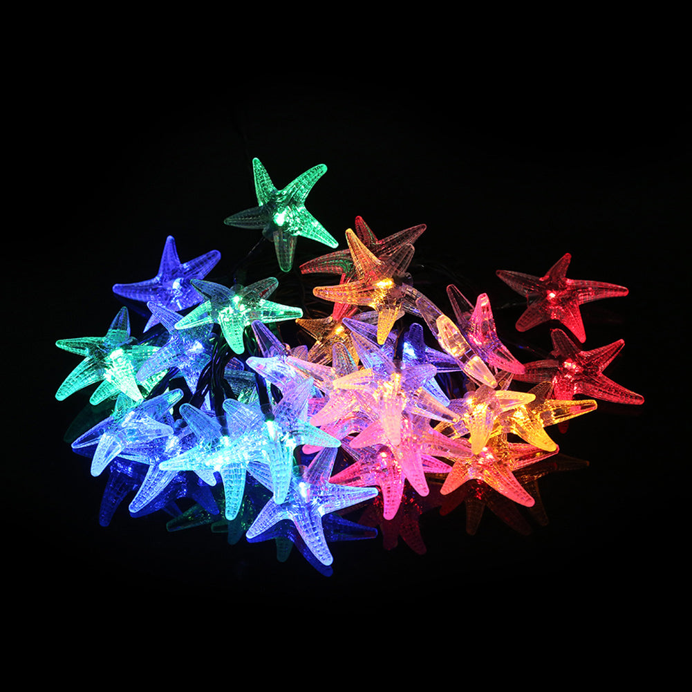 Solar 30 LED Starfish Fairy String Light Outdoor Tree Garden Christmas Decor