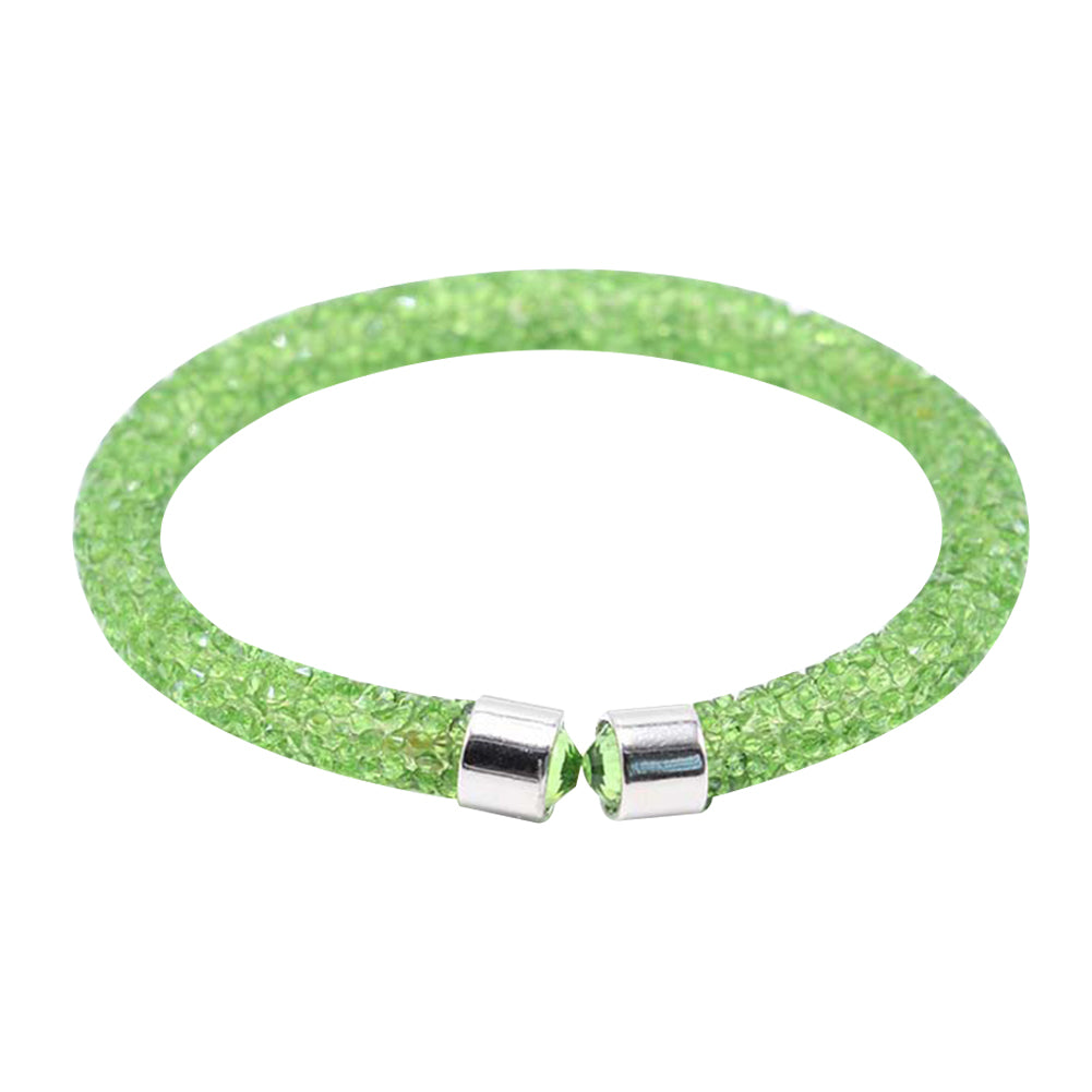 Women Fashion Full Pave Rhinestone Bracelet Open Bangle Jewelry Party Gift