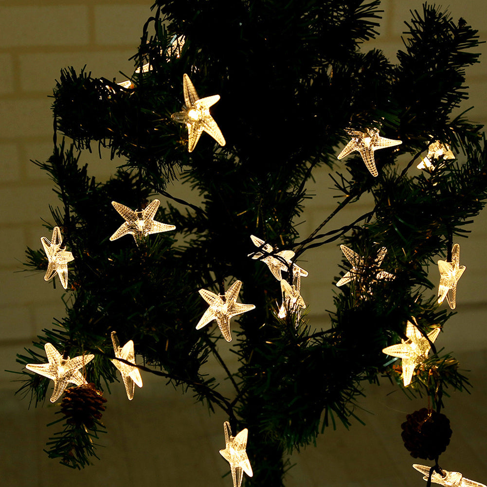 Solar 30 LED Starfish Fairy String Light Outdoor Tree Garden Christmas Decor