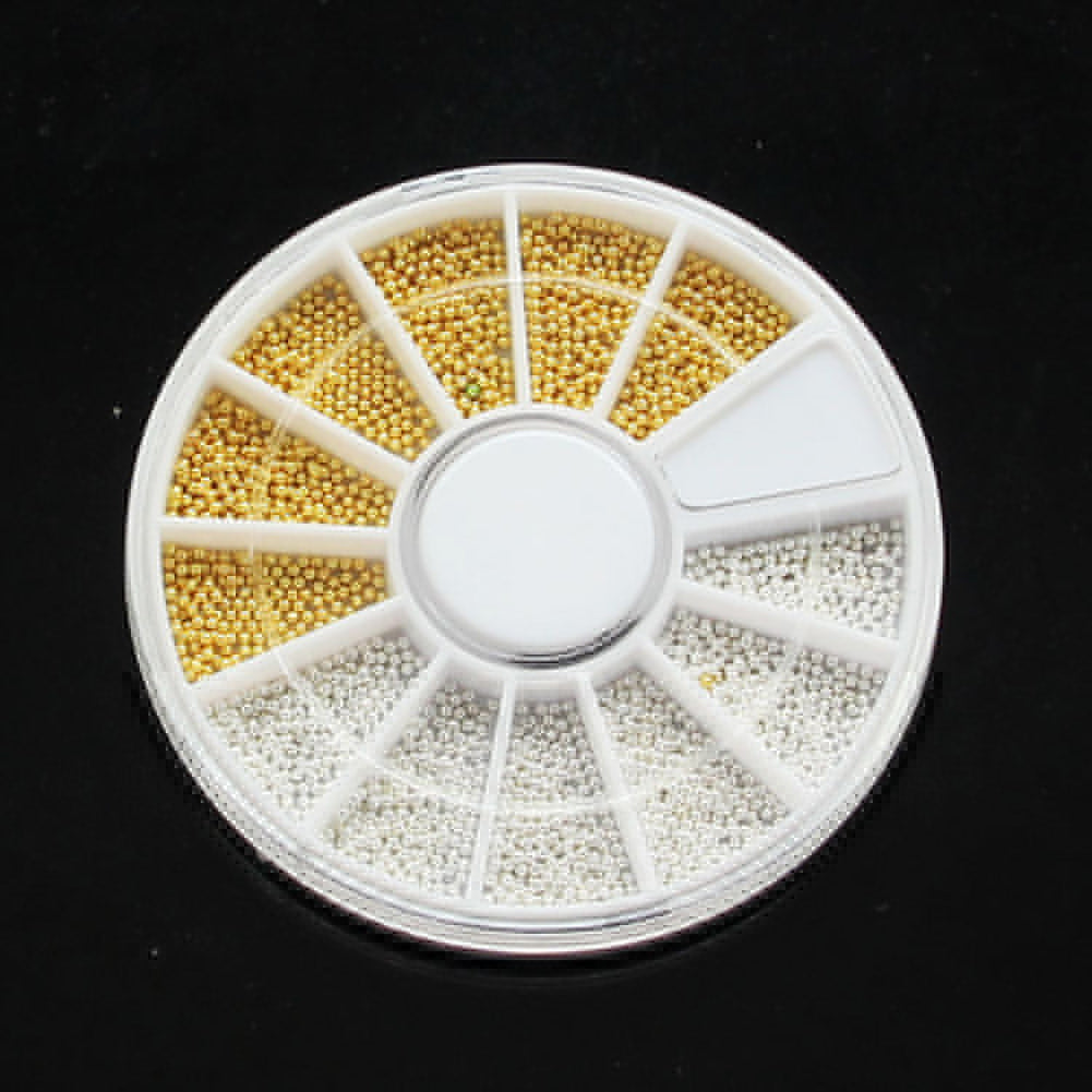 3D Nail Art Decorations Metal Beads Wheel Glitter Decal DIY Studs Manicure Tools
