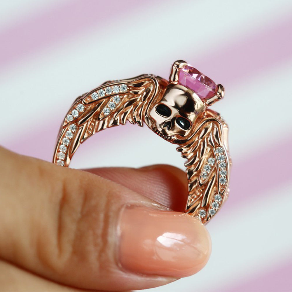 Fashion Exquisite Skull Rhinestone Alloy Ring Women Party Charm Jewelry Gift