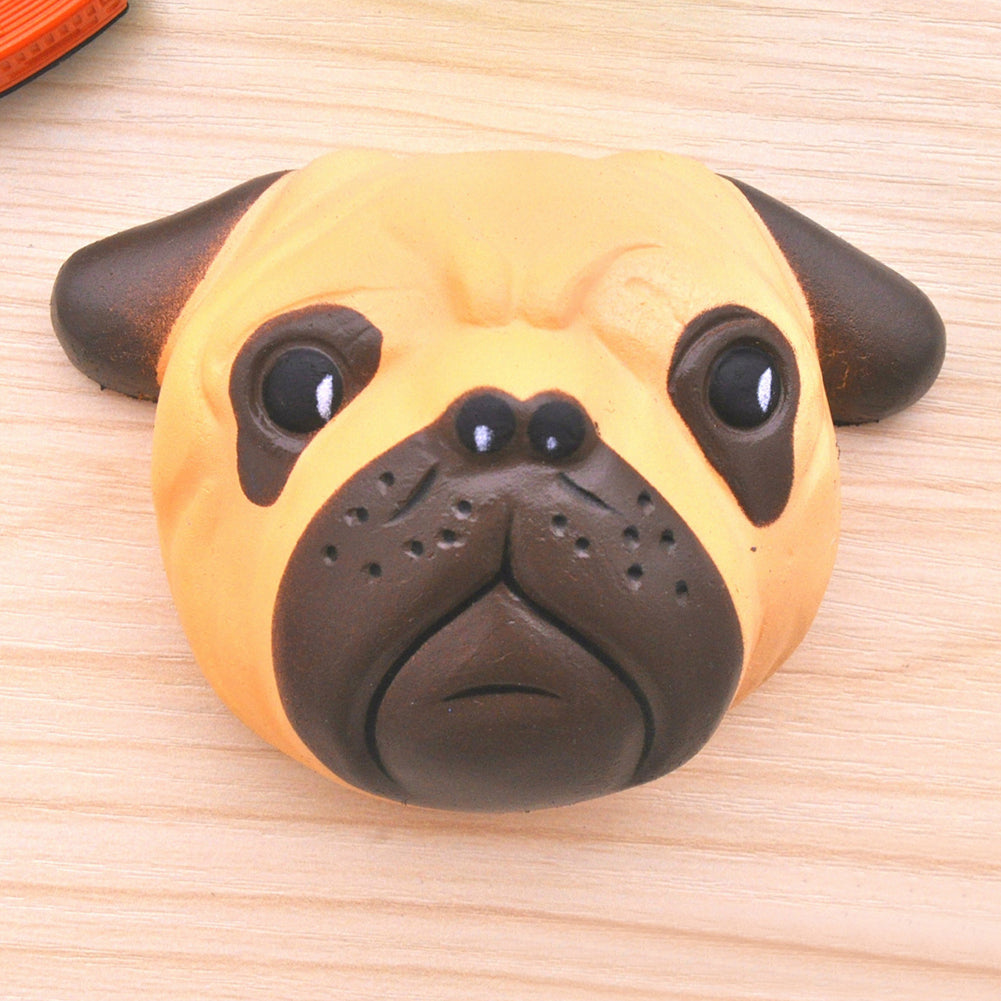 Funny Bulldog Head Simulation Squishy Slow Rising Toy Stress Reliever Xmas Gift