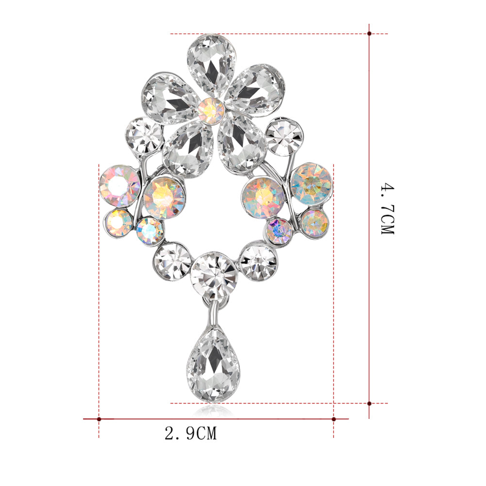 Elegant Women's Flower Butterfly Teardrop Rhinestone Brooch Pin Wedding Jewelry