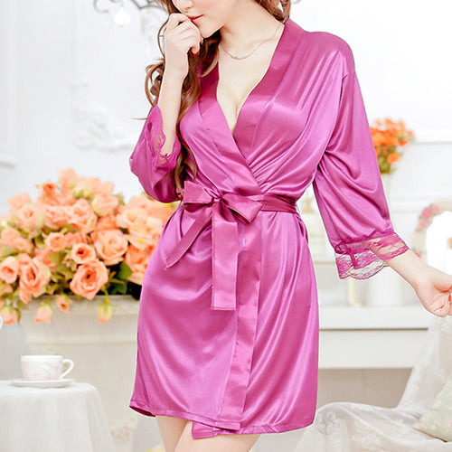 Women Fashion Fantastic Sexy Wild Temptation Lace Sleepwear Bathrobe + G-string