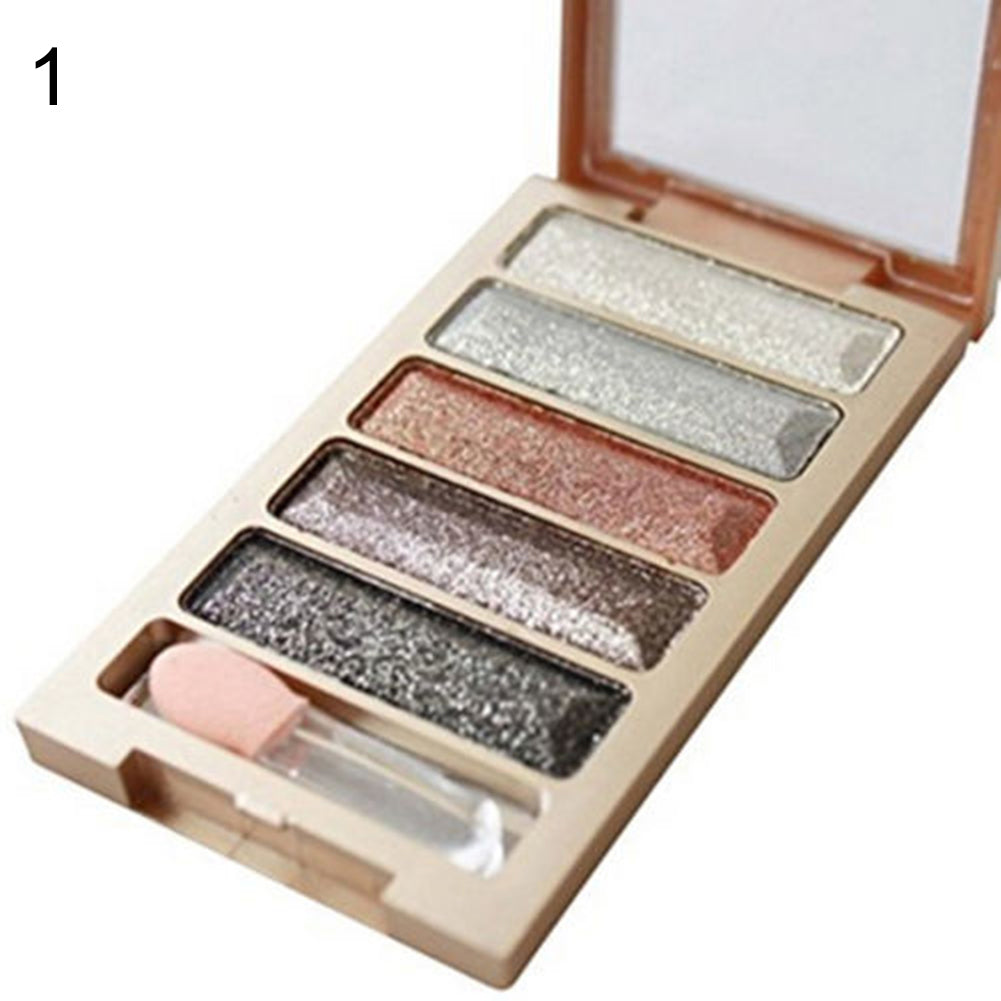 5 Colors Shimmer Eyeshadow Palette Makeup Cosmetic Glitter Eye Shadow Set