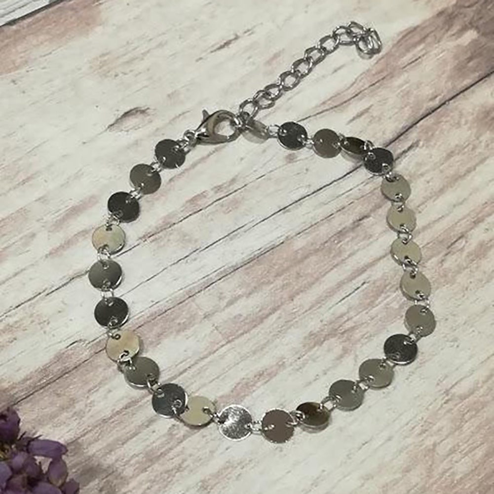 2Pcs/Set Boho Moon Beaded Anklet Sequins Beach Summer Ankle Bracelet Foot Chain