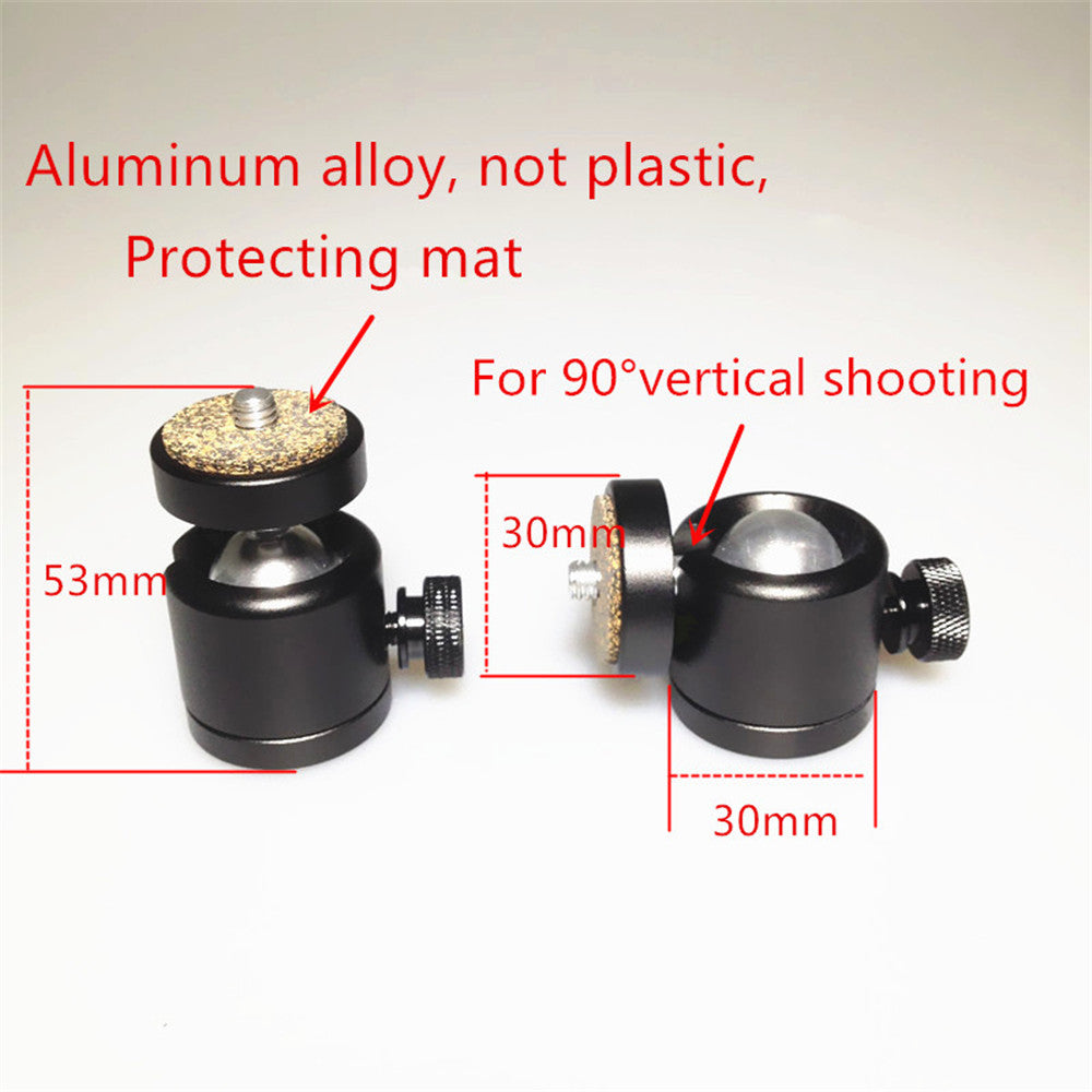 Ball Head Mini Ballhead with 1/4 3/8" Screw Adapter 360 Swivel for DSLR Camera Tripods Light Stands and Flash Brackets
