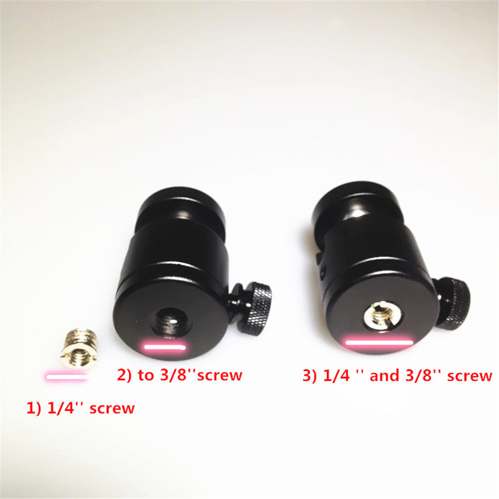 Ball Head Mini Ballhead with 1/4 3/8" Screw Adapter 360 Swivel for DSLR Camera Tripods Light Stands and Flash Brackets