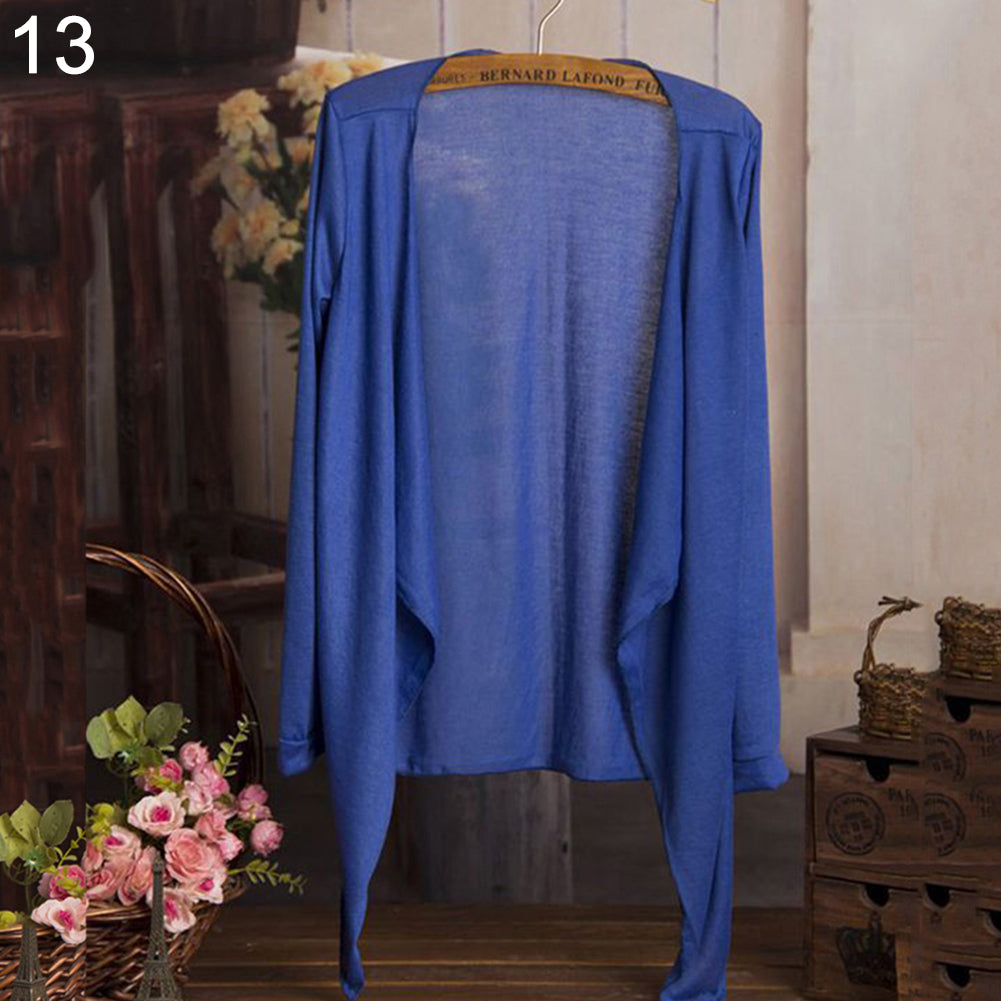 Women Fashion Summer Beach Sunscreen Casual Long Sleeve Cardigan Shawl Coat