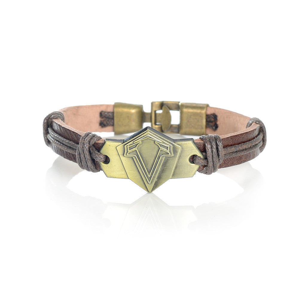 Game Assassin's Creed Logo Leather Bracelet MONSTER Dark Souls Punk PU Bangle Wristband Charm Jewelry