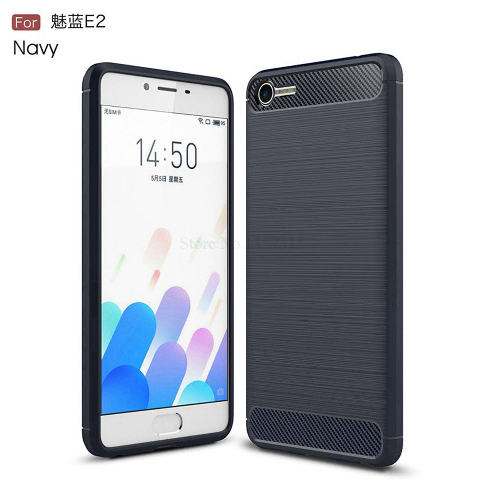 Meizu E2 Phone Case Ultra Slim Thin Carbon Fiber Case Scratch Resistant Soft TPU Back Cover for Meizu E2