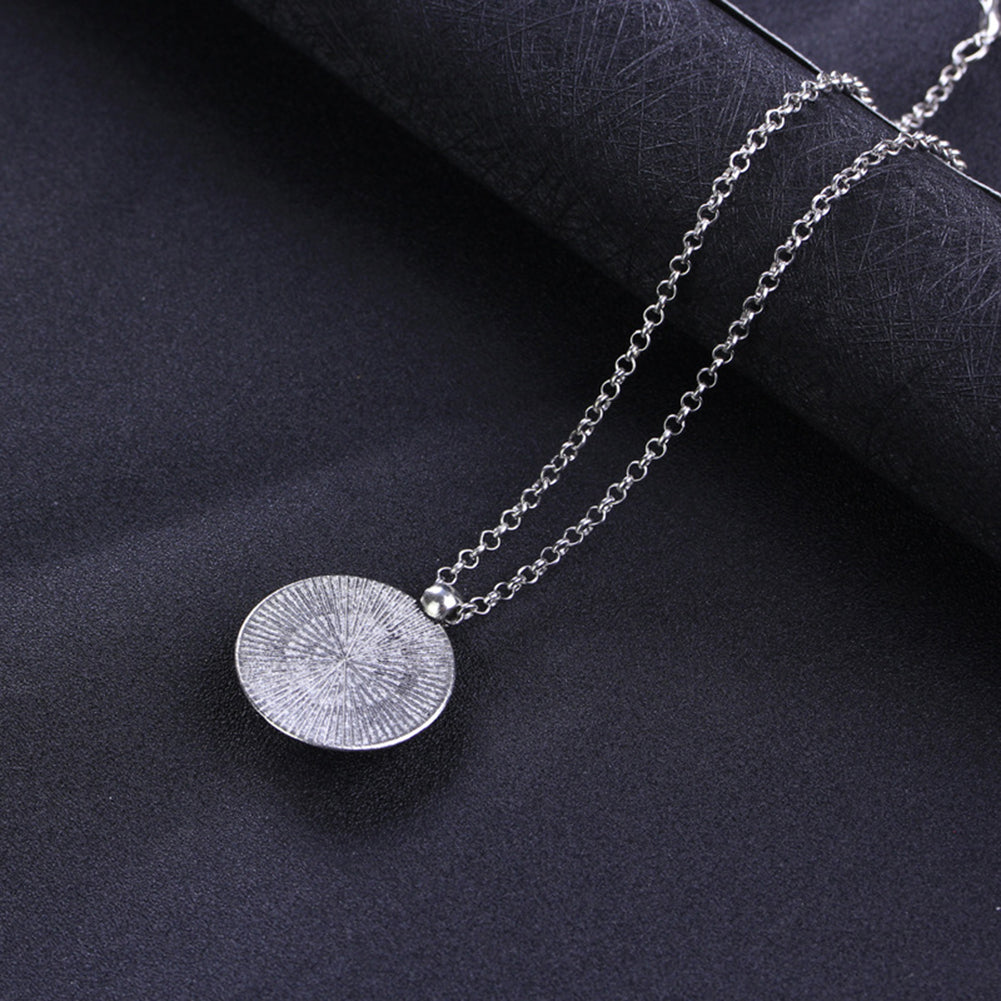 Fashion Luminous Musical Note Heart Women Round Pendant Necklace Party Jewelry