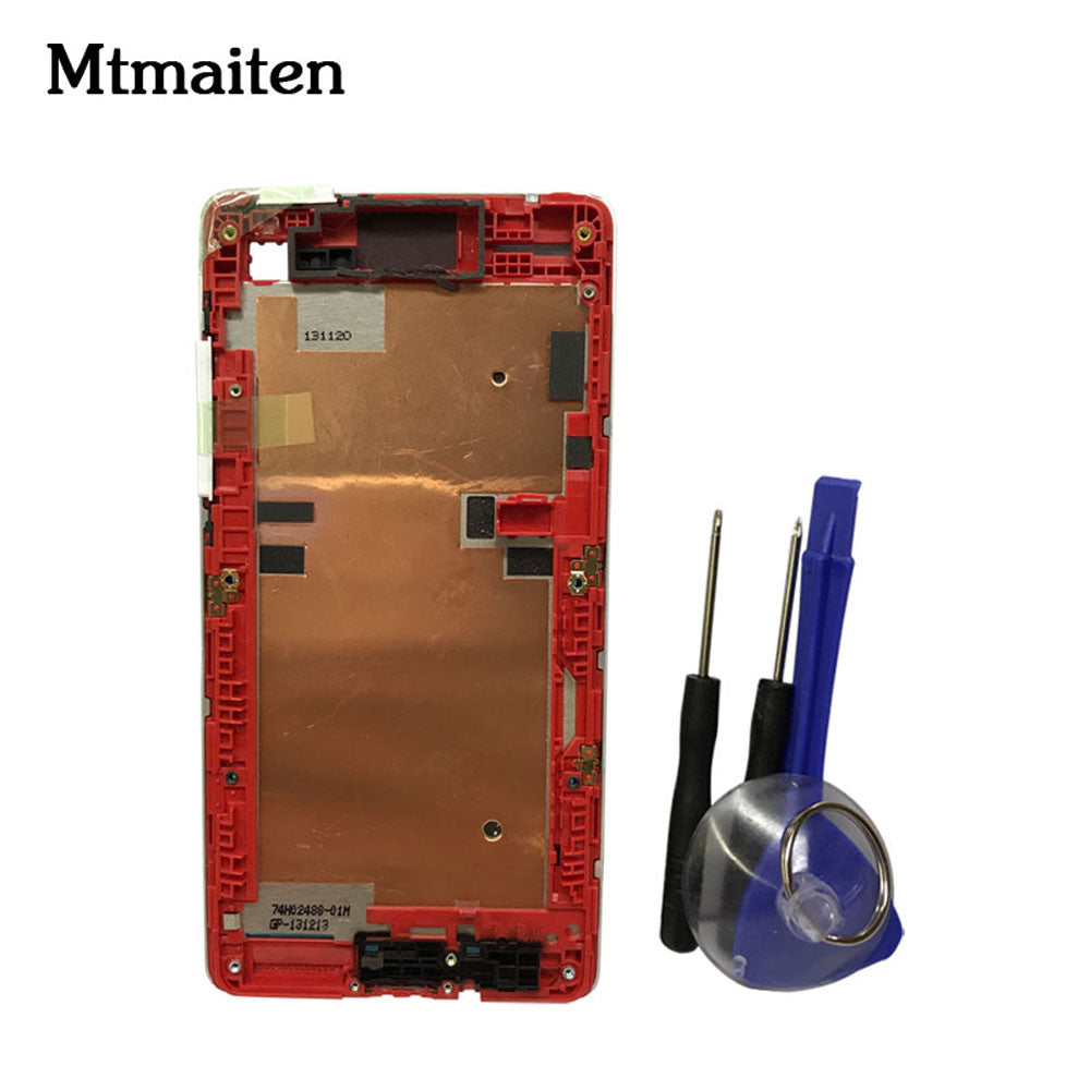Front Bezel Frame Middle Plate For HTC Desire 600 Desire 606W LCD Screen Frame+3M Adhesive+Power Volume Buttons Free Tools