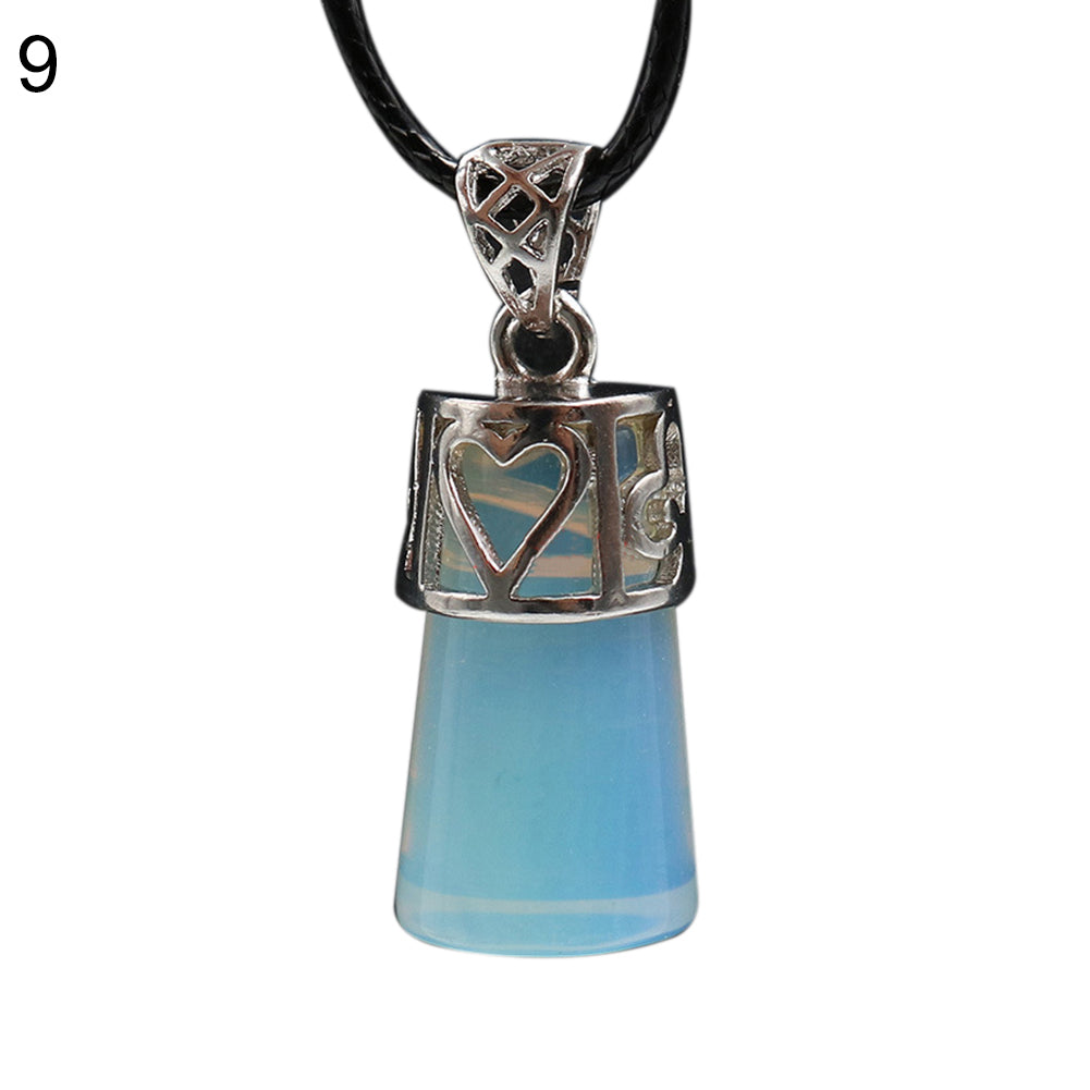 Vintage Cylinder Crystal Faux Gemstones Pendant for Necklace DIY Jewelry Making