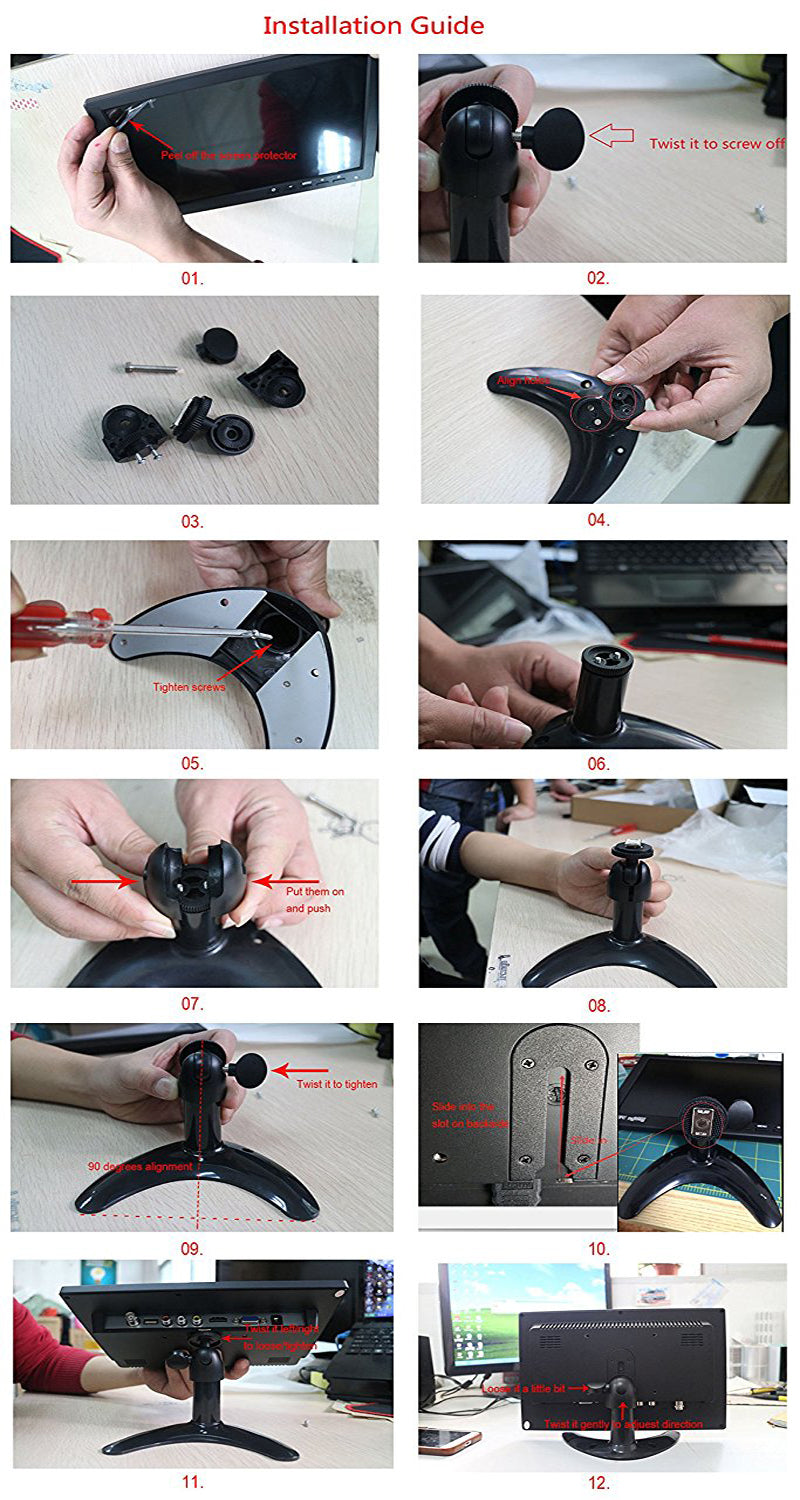 Mini 10 inch CCTV LCD Monitor for Security Surveillance System,Support HDMI/BNC/VGA/Video/Audio,1280*800,16:9