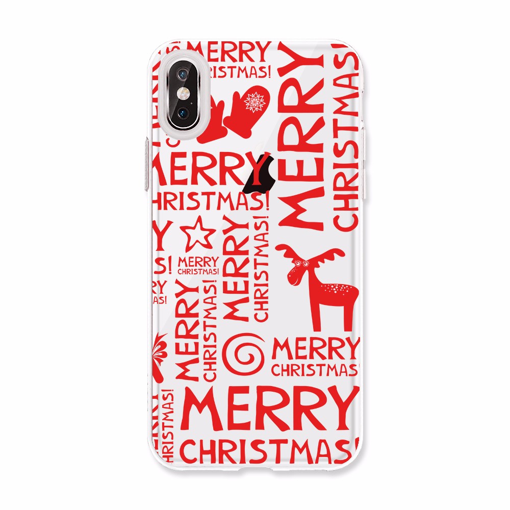 For IPhone 5C 5 5s SE 6 6s 7 Plus 8 X Phone Cases Merry Christmas Santa Claus New Year Soft TPU Transparent Back Cover