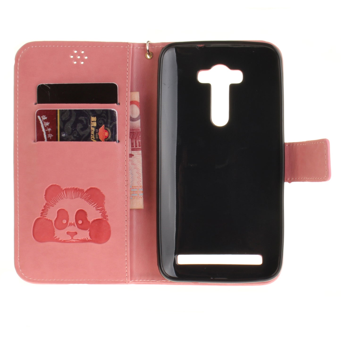 Asus Zenfone 2 Laser ZE551KL Case Panda Printed Flip Magnetic Wallet Card Slot Soft Protective Cover