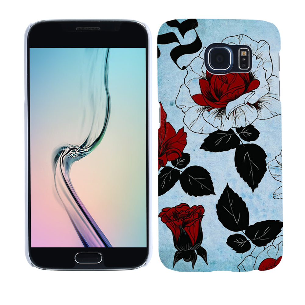 Rose Pattern Back Case Cover iPhone X 8 Plus Samsung Galaxy S8 Huawei P9 Xiaomi
