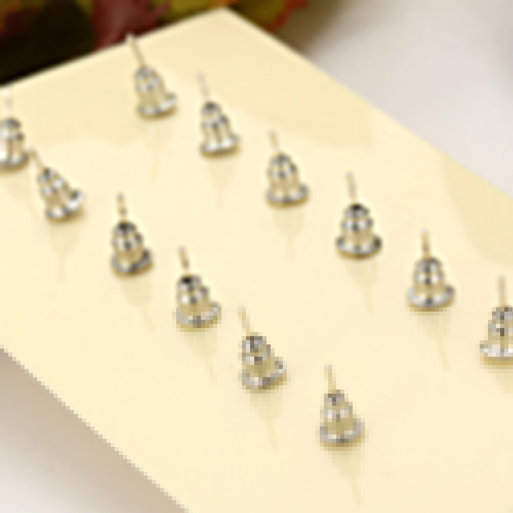 6 Pairs Women Vintage Rhinestone Turquoise Fan Flower Shape Ear Stud Earrings