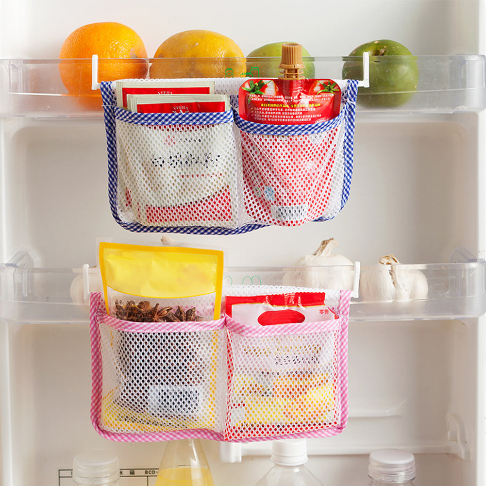Practical Refrigerator Hanging Mesh Bag Home Kitchen Storage Organizer Pouch