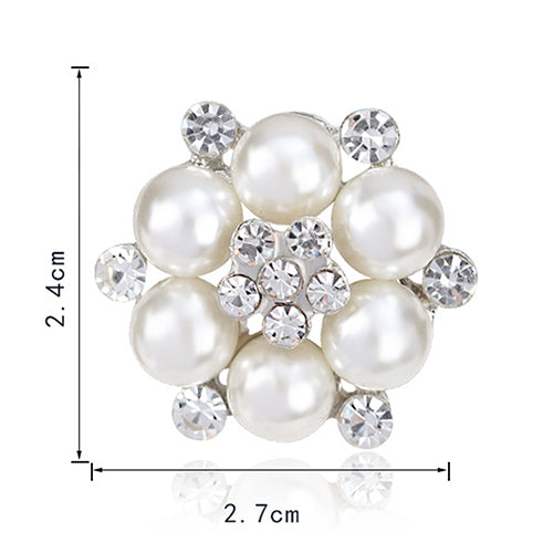 Elegant Scarf Bride Wedding Rhinestone Imitation Pearl Brooch Pin Jewelry Decor