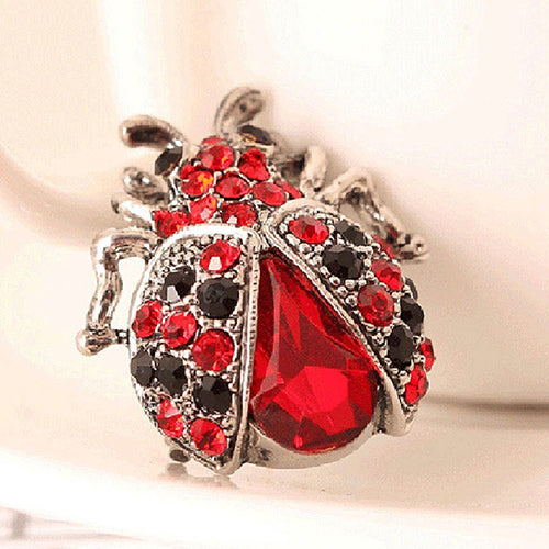 Women Vintage Insetti Cute Coccinella Bouquet Spilla Clip Brooch Pin Jewelry 