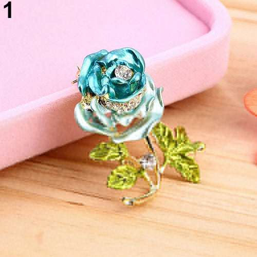 Fashion Womens Rhinestone Rose Flower Brooch Pin Wedding Party Jewelry Gifts