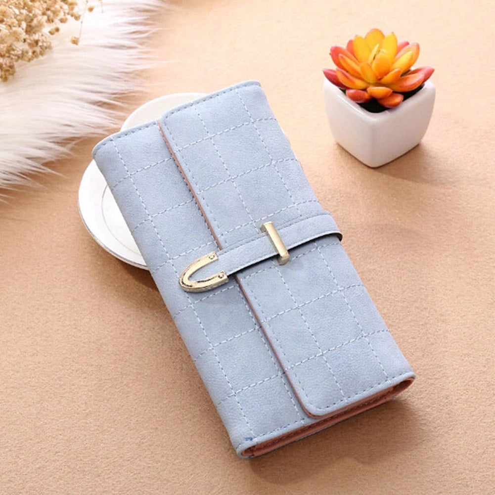 Fashion Ladies Women Vintage Long Faux Leather Trifold Purse Coin Wallet Handbag