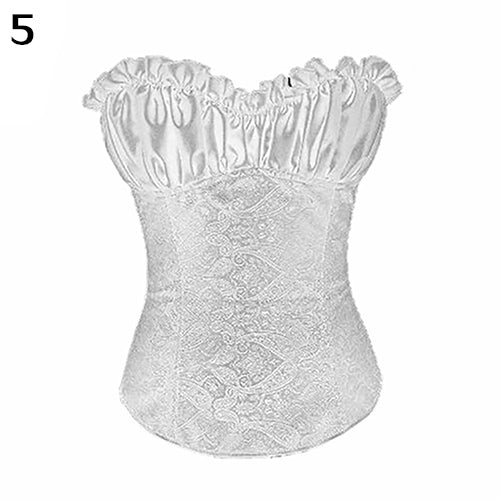 Women Sexy Floral Lace Up Strapless Shapping Shapewear Corset Bustier Underwear