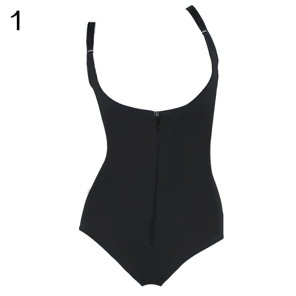 Women Fashion Sexy Detachable Latex Bodysuit Girdles Body Shaper with Zipper