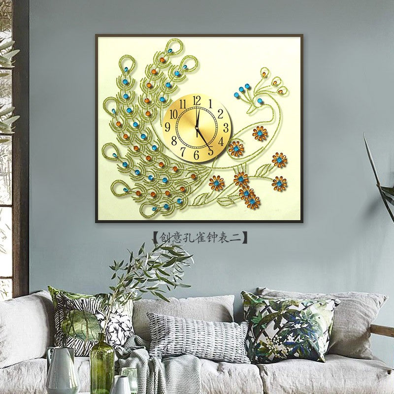 Meian,Special Shaped,Diamond Embroidery,Animal,Peacock,Clock,5D,DIY Diamond Painting,Cross Stitch,3D,Diamond Mosaic,Decor,Crafts
