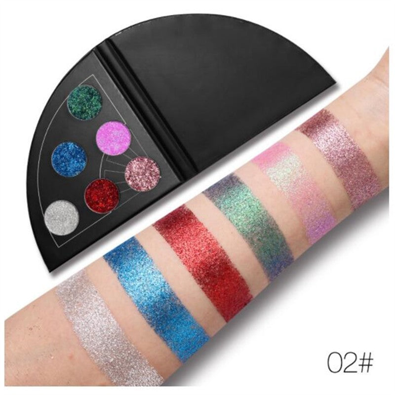 Matallic Triangle Glitter Eyeshadow Palette Holographic Shade Eye Lip Face Makeup Shimmer Shine Powder Nude Diamond Eye Shadow