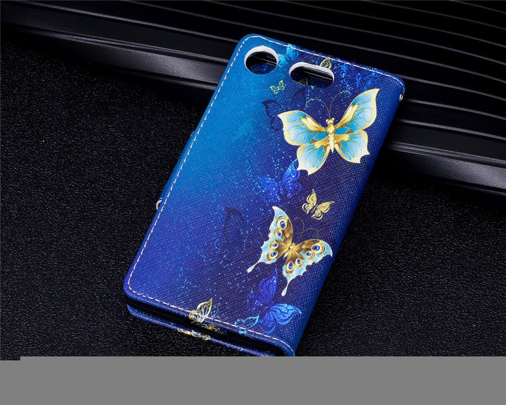 Sony Xperia XZ1 Compact Case PU Leather Flip Wallet Magnetic Cover for Sony Xperia XZ1 Compact