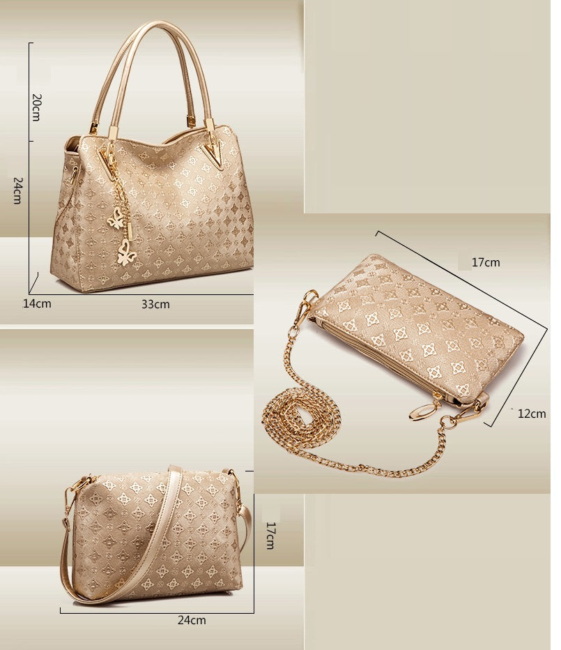 Women Bags Set 4Pcs PU Leather Handbag Casual Shopping Messenger Bags BB-012