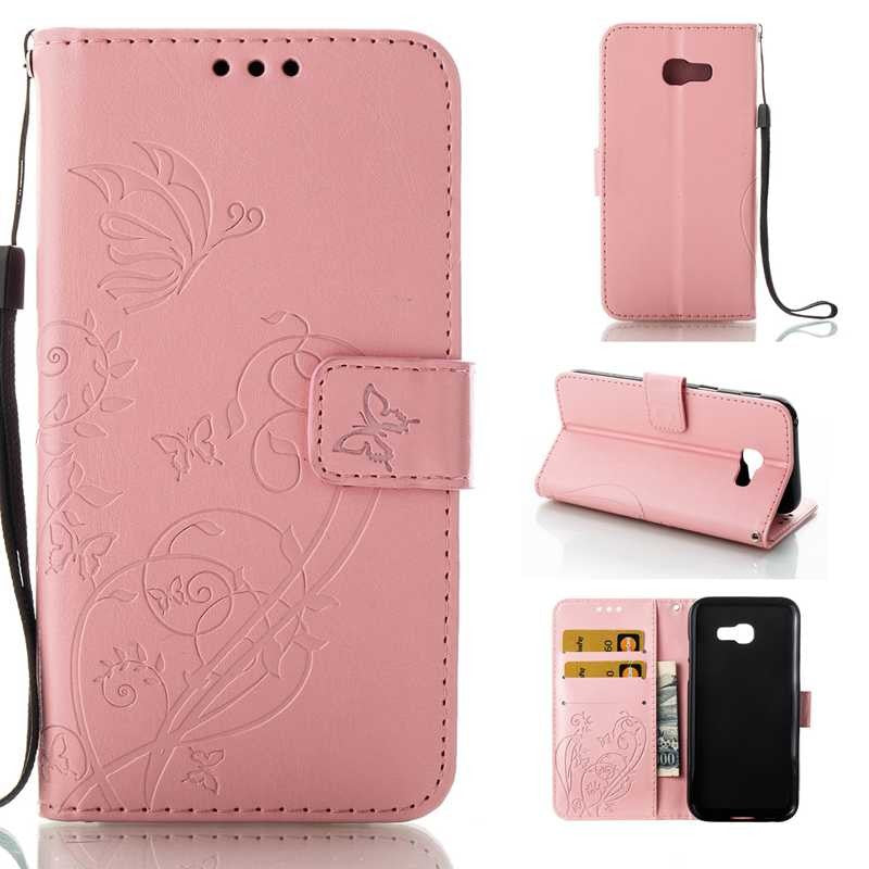 Luxury 3D Embossing Flower Flip Wallet Cover for Samsung Galaxy A5 2017 PU Leather Case for Samsung A5 2017 A520F Pouch