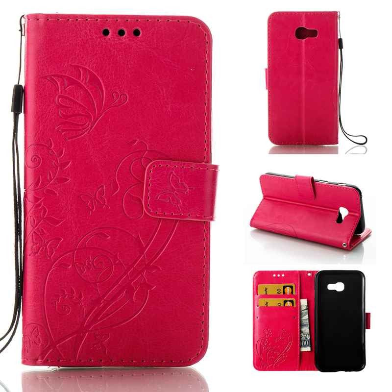 Luxury 3D Embossing Flower Flip Wallet Cover for Samsung Galaxy A5 2017 PU Leather Case for Samsung A5 2017 A520F Pouch