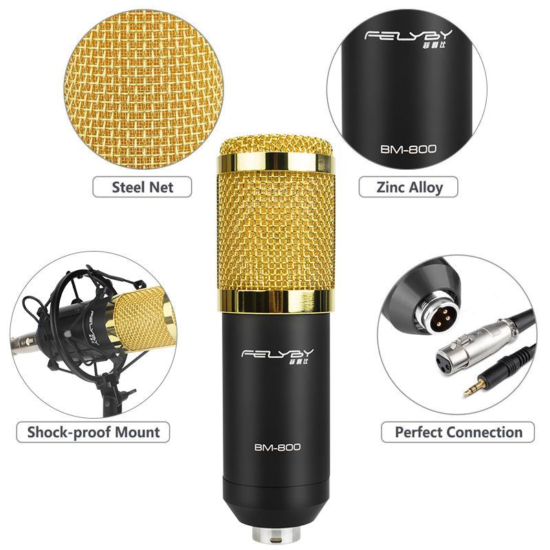 bm 800 Microphones capacitor professional audio condensing microphone computer 48 v phantom power sound card usb camera