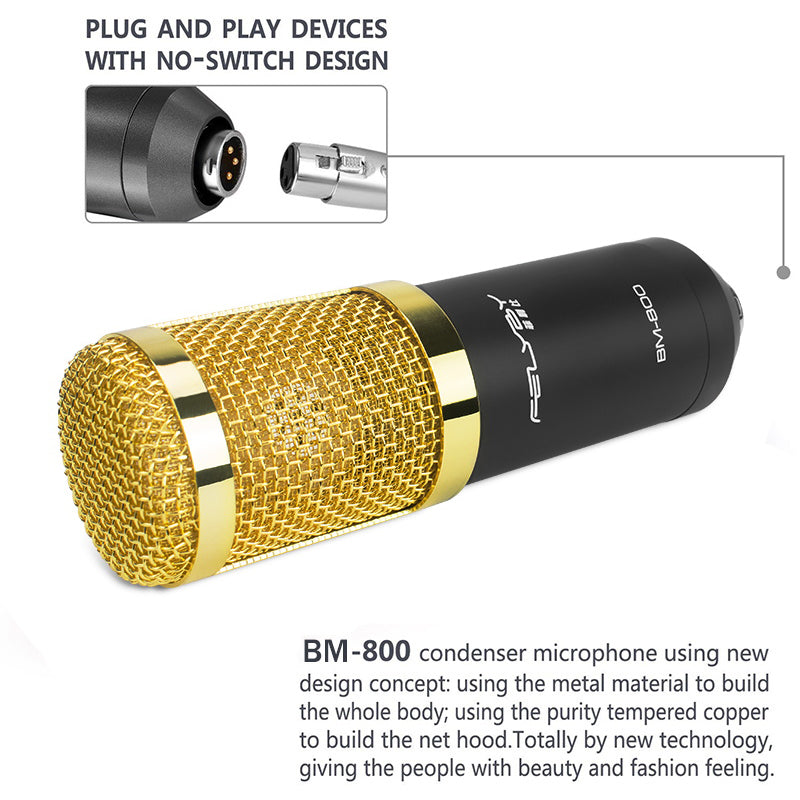 bm 800 Microphones capacitor professional audio condensing microphone computer 48 v phantom power sound card usb camera