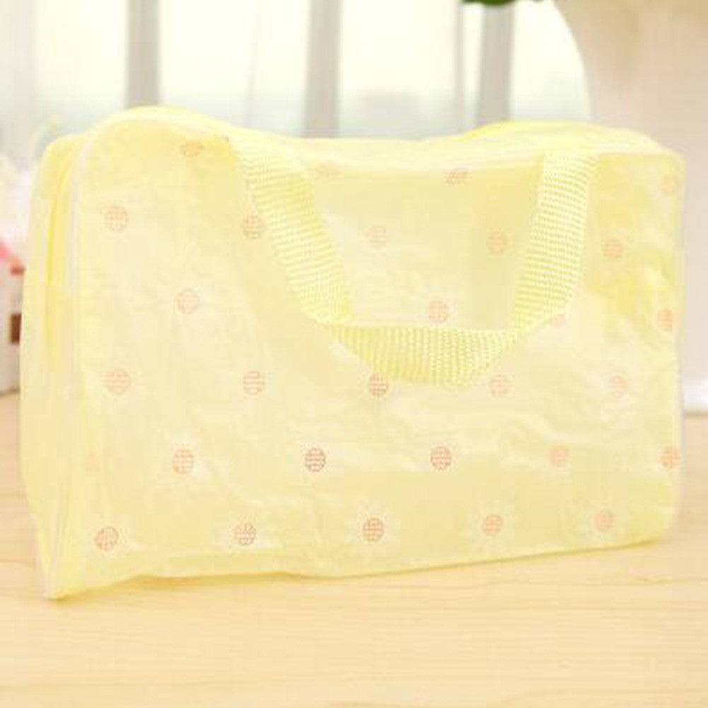 Transparent PVC Cosmetic Bag Flower Portable Waterproof Makeup Tool Storage