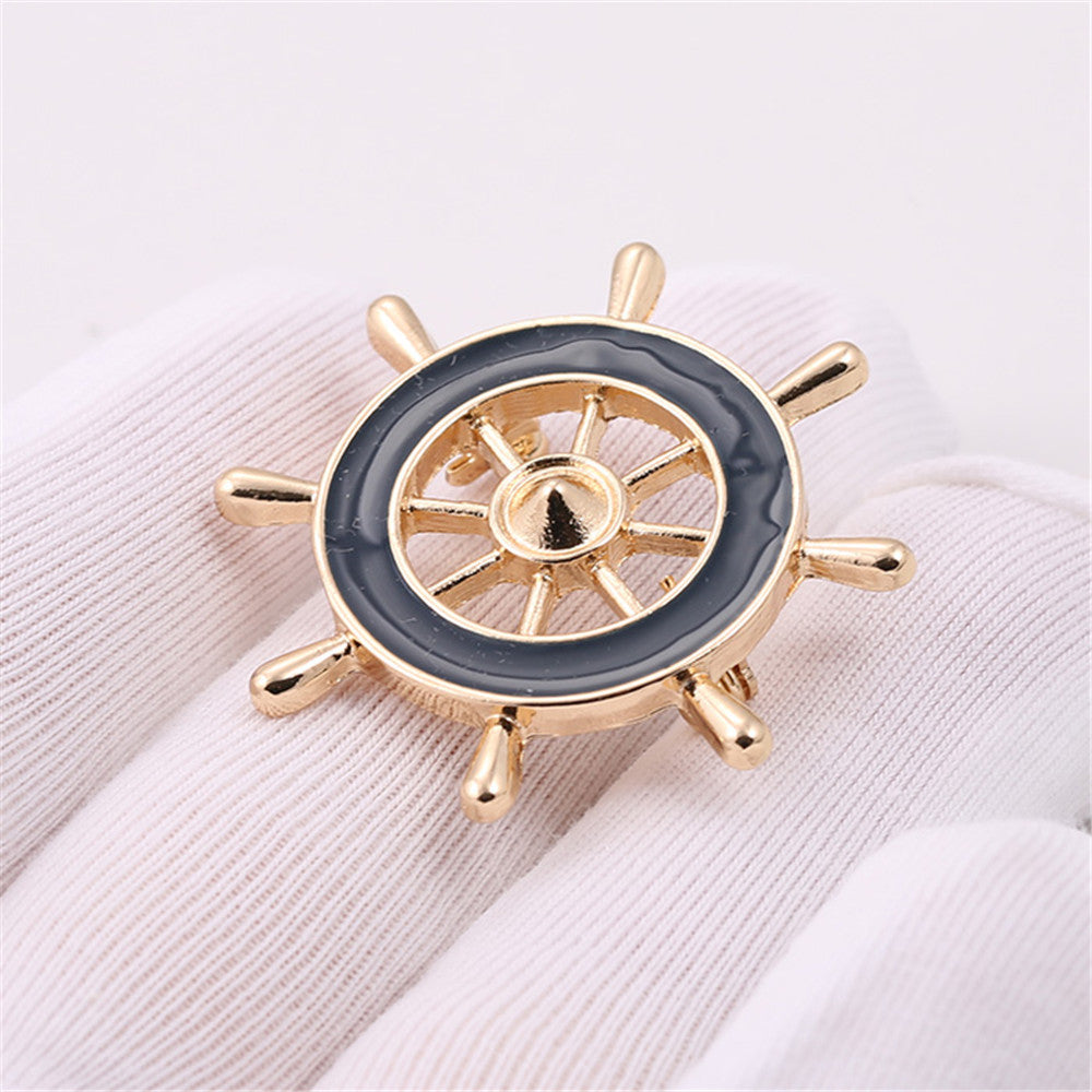 b-22 Fashion Couple Jewelry Black Anchor Brooch 3.6cm*3.6cm