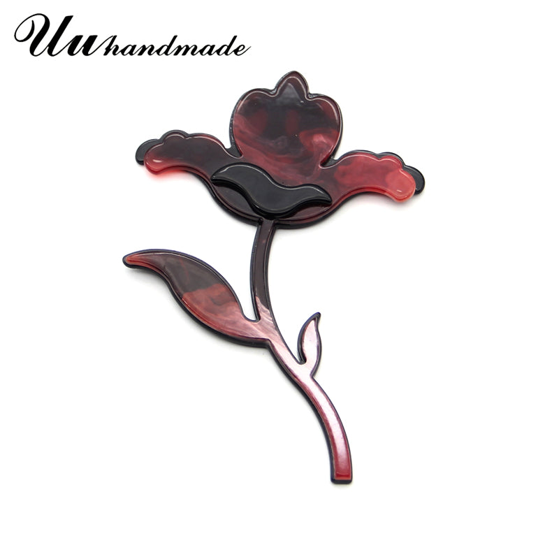 Big red acrylic flower brooch fashion jewelry
