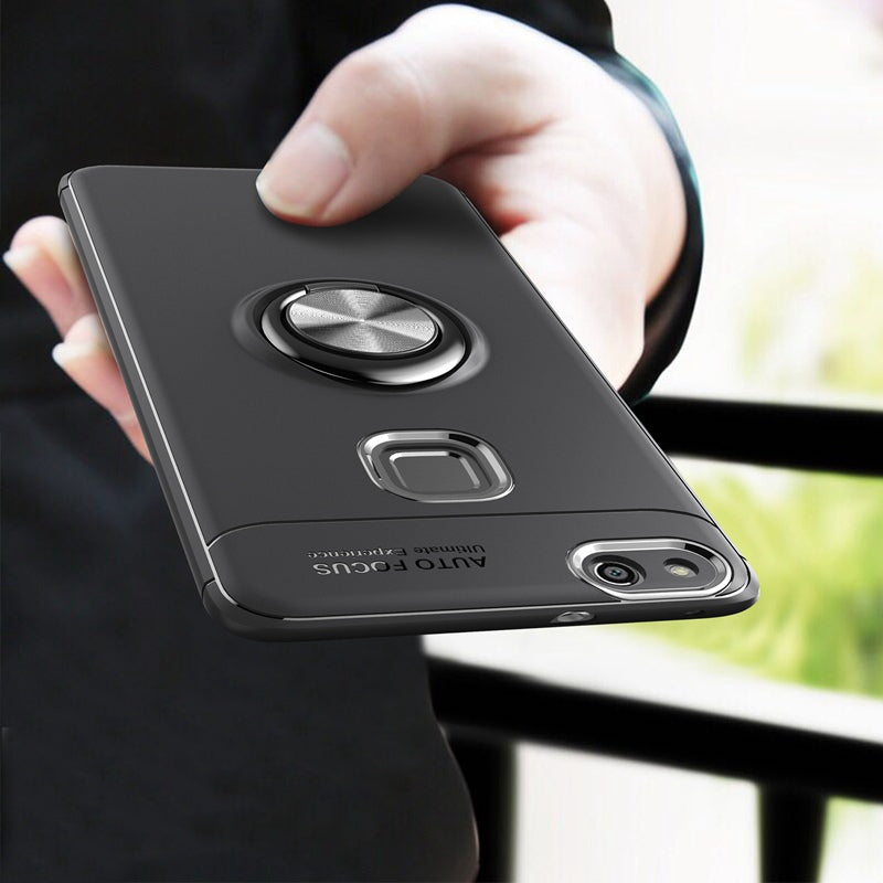 Car Holder Case for Huawei P10 Lite Back Cover Ring Holder Magnetic Suction Bracket Case for Huawei P10 Lite Phone Case