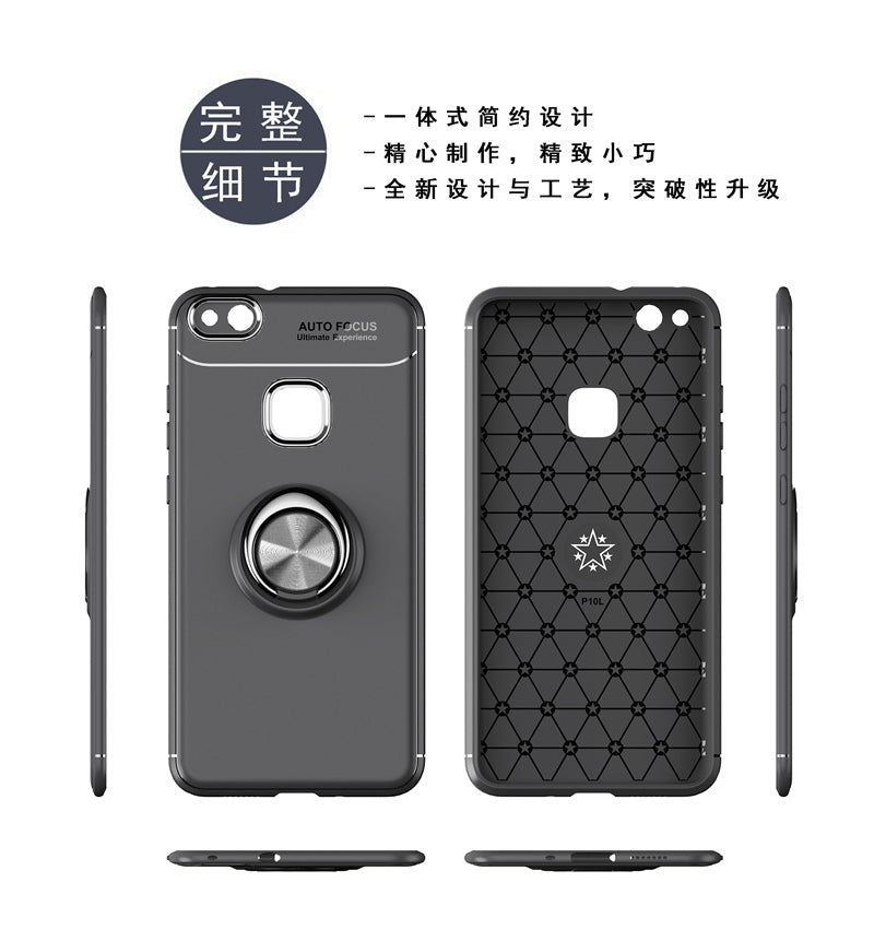 Car Holder Case for Huawei P10 Lite Back Cover Ring Holder Magnetic Suction Bracket Case for Huawei P10 Lite Phone Case