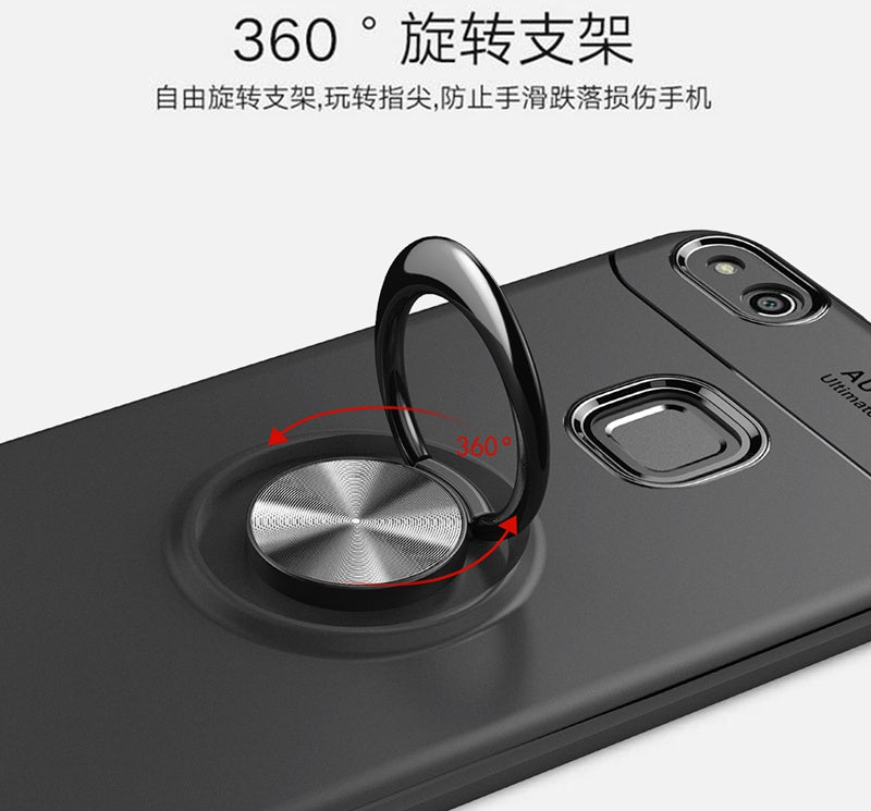 Car Holder Case for Huawei P10 Lite Back Cover Ring Holder Magnetic Suction Bracket Case for Huawei P10 Lite Phone Case