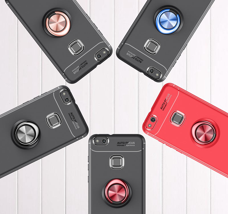 Car Holder Case for Huawei P10 Lite Back Cover Ring Holder Magnetic Suction Bracket Case for Huawei P10 Lite Phone Case