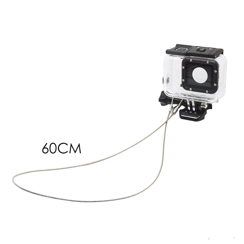 For Go Pro Accessories 60cm Stainless Steel Lanyard Tether For GoPro HERO 6 5 4 3+ 3 2 1 For GoPro Hero 6 Black